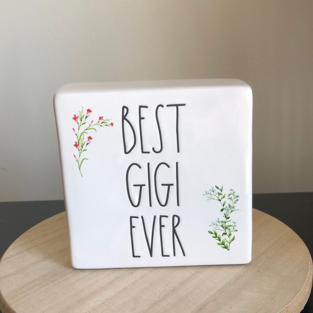 Rae Dunn BEST GIGI EVER Desk Tabletop Decor Sign